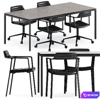 Vipp451 and Vipp452 Chairs and and Vipp table medium by Vipp