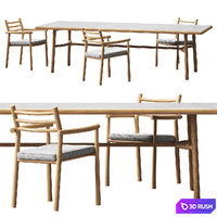 Table with chairs UKIYO by TRIBU