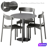 Wox 2 Wood Chair by Artu and Mesa Mona Table by Diabla