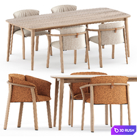 Lamorisse 3686 chair and 3687 chair by Pedrali and Grasshopper table by Karpenter