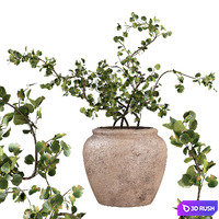 Faux Potted Wire Netting Bush Plant
