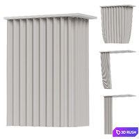 Fabric curtain for a corner bathroom with fastening to the ceiling