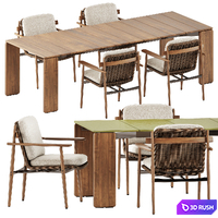 Trio Outdoor Dining chair and Drake Outdoor table by Minotti