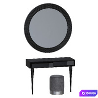 Cloud dressing table, Cloud mirror and Kami pouf