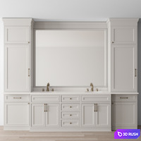 Bathroom Set White and Gold - Set 33