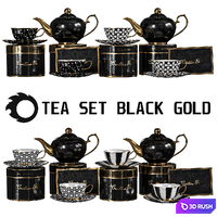Tea set black gold