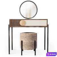 Dressing table with mirror Bergamo Wooden Kors