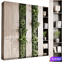 Vertical Wall Garden With cabinet furniture of houseplants indoor 01