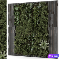 Indoor Wall Vertical Garden in Wooden Base - Set 1395