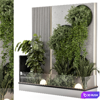Indoor Wall Vertical Garden in Concrete Base - Set 1440