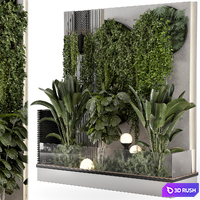 Indoor Wall Vertical Garden in Concrete Base - Set 1501