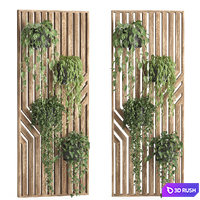 Hanging plant-wooden wall