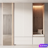 490 hallway zone 11 minimal modular cabinet with seat and mirror