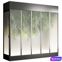 Light box with tropical leaf garden in frame glass smoked