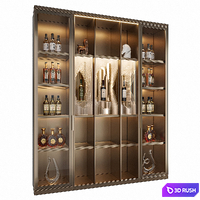 Wine Cabinet With Glasses & Decoration 017