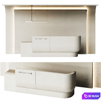 Reception desk made of curved combined shape