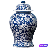 Decorative Italian porcelain ginger vase,flowerpot,pot,urn,Chinese-style jar with floral pattern
