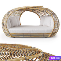 Outdoor garden rattan wicker daybed Amber