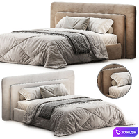 Milky Beige Cascade Double Bed by Dg-Home