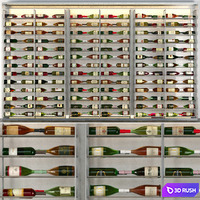 Refrigerator in a liquor store with a collection of wine. Alcohol 3