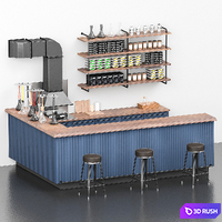 Hookah lounge bar counter
