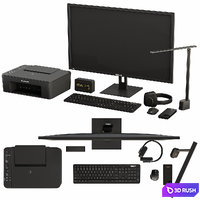 Black Desktop Accessory Set 01