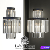Sconce RH 1920s Odeon Clear Glass Fringe Bra - 3 rings