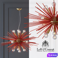 Chandelier ASTRA Chandelier Sputnik Red and Brass
