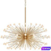 White Beaded Urchin Chandelier Sputnik