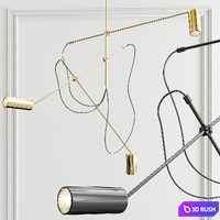 Cylinder Industrial Triple Arm Chandelier