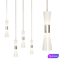 Clarkson Medium Narrow Pendant by AERIN Nickel and Milk glass