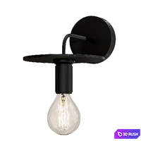 RH Utilitaire Knurled Disk Shade Sconce Black