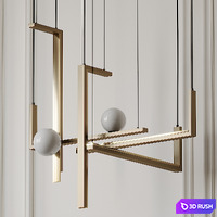 VeniceM Less 5 Pendant Light in Metal and Glass by Massimo Tonetto