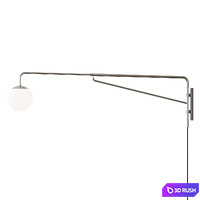 SIMRISHAMN SIMRISHAMN Wall lamp with swivel stand, chrome / milk glass