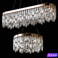 Pendant chandeliers Crystal Polyhedrons Linear and Crystal Polyhedrons Round