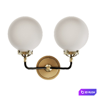 Rh bistro globe milk glass double sconce