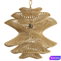 Made Goods Bamboo wicker Alondra Chandelier