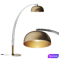 Crate and Barrel Marino Brass and Chrome Metal Floor Lamp
