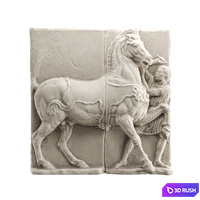 Horse and man wall classic relief