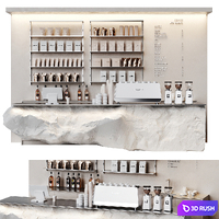 Coffee shop with a natural stone bar