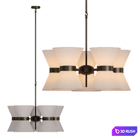 Renwick - 5 light linen and bronze pendant