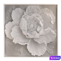 Bas-relief with a peony flower