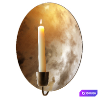 Round Gold Leaf Candlestick Holder Wall Sconce
