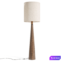 Baneza aged brass and wood cone floor lamp