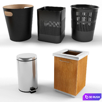 A set of trash bins in the office