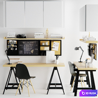 Work desk with decor