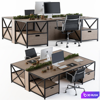 Office Furniture Wood and black set