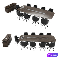 Meeting Table with Office Chairs and Cabinet