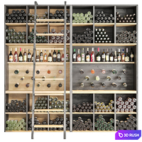 Showcase in a supermarket with wine and sparkling 2