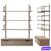 Dantone Home, JP Line Hanging rack with 3 shelves
